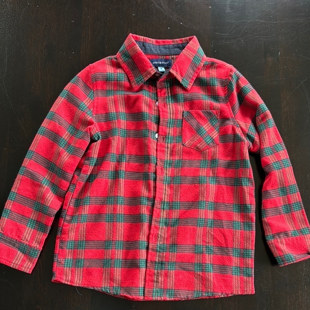 Andy & Evan Red and Green Flannel Button Down